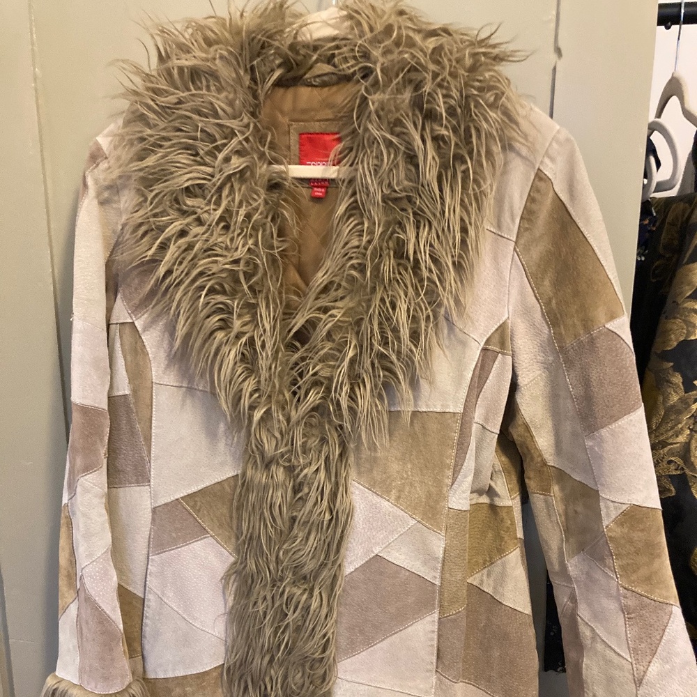 Vintage Esprit Patchwork Leather coat, size L
